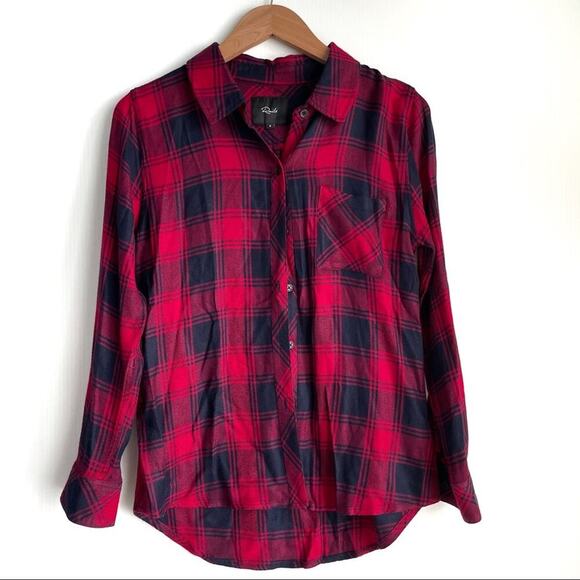 Rails plaid button down shirt red long sleeves collared - Picture 1 of 6